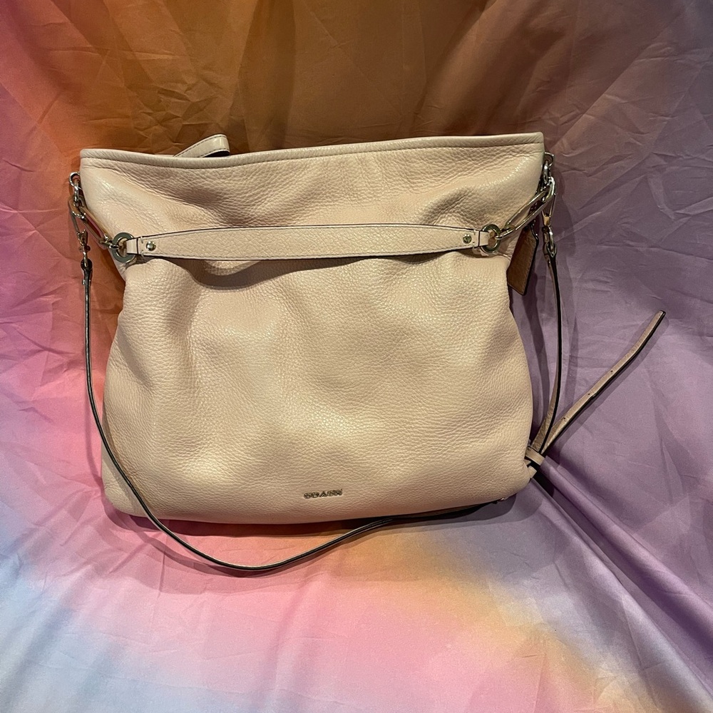 Coach pale pink Shoulder Bag with Slouchy Design